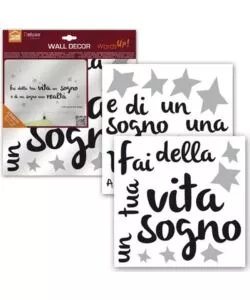 STICKERS DECORAZIONE MURALE "SOGNO E REALTA" - DECORO CREARREDA.